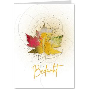 Bedankkaart herfstblad in kleur