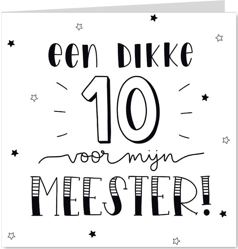 Bedankkaartje - Een dikke 10 voor mijn meester!