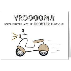 Geslaagd kaart voor rijbewijs scooter, vroom!!