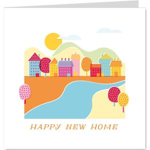 Felicitatiekaart landschapje 'happy new home'