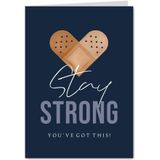 Moderne beterschapskaart ‘Stay Strong’ pleister hart