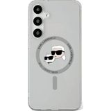 Karl Lagerfeld Etui Button Karl & Choupette Heads Printed Logo MagSafe Samsung Galaxy S25 zwart