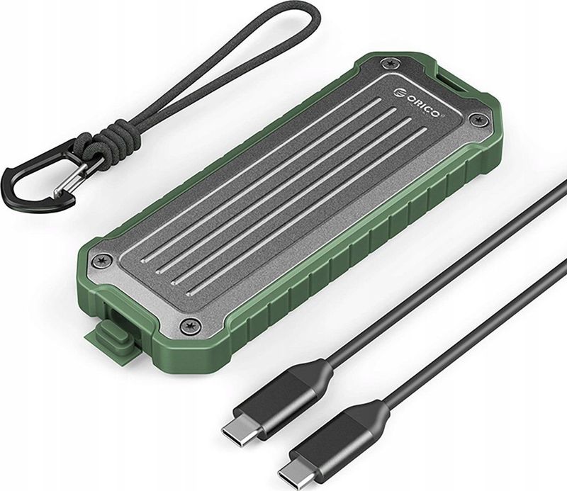 Orico draagbaar kieszeń dyskowa M.2 NVMe/SATA SSD USB-C 3.2 - grijs-groen