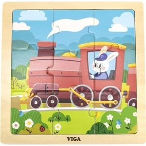 Viga Toys VIGA Poręczne houten puzzel trein treintje 9 stukjes