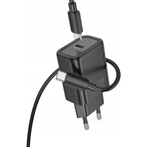 Hoco lader netwerk type C + kabel type C voor type C PD QC 30W N62 zwart