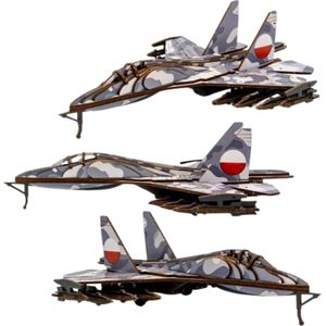 PuzzleOK vliegtuig militair puzzel houten MODEL 3D UKŁADANKA serie