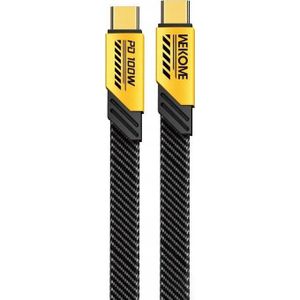 Wekome Kabel USB WDC-192 Mecha Series - Kabel verbinding USB-C voor USB-C 100W Fast Charging 1.2 m (geel)