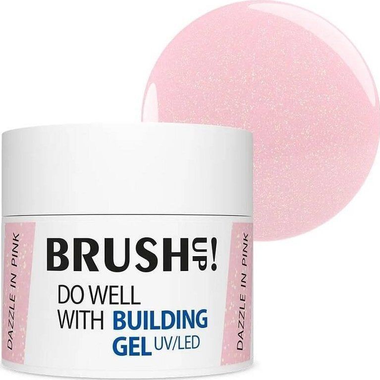 ART.ROZNE BrushUp! voor Well met Building Gel gel bouwenący voor nagels Dazzle in roze 12g