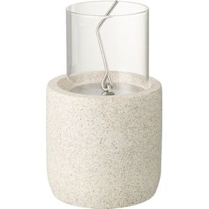J-line Vuurkorf Rond Cement Grijs 13x13x22.5cm WIT