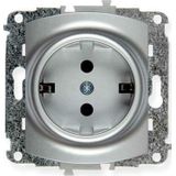 Karlik TREND Gniazdo enkel met/u SCHUKO zilver 5GP-1s