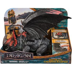 Spin Master How to train your dragon - Hoe Tem Je Een Draak - Wereld van Berk Red - Death Chomping Rampage Draak 28 cm met Uniek Tandloos Figuur - Speelgoed