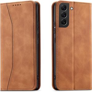 Hurtel Magnet Fancy Case etui Samsung Galaxy S23 Ultra hoes met klapką portemonnee standaard bruin