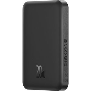 Baseus Magnetic Mini Powerbank 5000mAh, USB-C 20W (zwart)