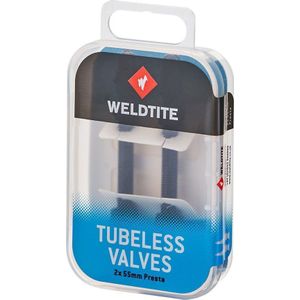 Weldtite serie wentyli TUBELESS VALVE KIT 2 x 55mm Presta (doos) (NEW)