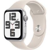 Apple Watch SE GPS 44mm Starlight Aluminium Case met Starlight Sport Band - S/M