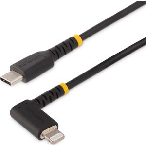 StarTech 2m Duurzame USB-C naar Lightning Kabel - USB 2.0 naar Lightning Laadkabel met Rechtse Hoek - Fast Charge en Sync USB-C Lightningkabel - Apple MFi Certified iPhone Lader