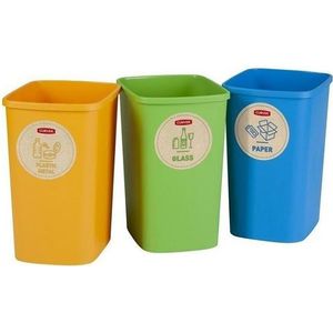 Set van 3x9L Curver ECO-Friendly scheidingsbakken