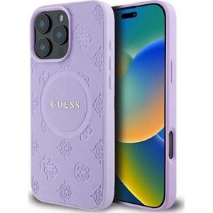 GUESS GUHMP16XPSAPSMEU iPhone 16 Pro Max 6.9 inch purpurowy/paars hardcase Saffiano Peony Classic Logo MagSafe