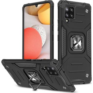 Wozinsky Ring Armor armored hybrid case cover + Samsung Galaxy A42 5G magnetic handle zwart