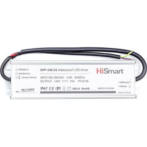 Hismart voeding Maitinimo šaltinis 24V, 10A, 240W, PFC, IP67