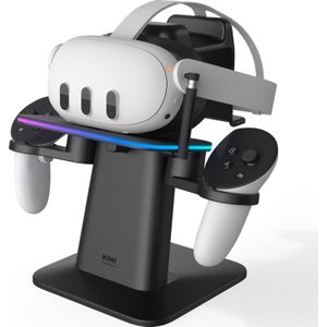 KiwiDesign RGB Vertical Stand Meta Officially Co-Branded Kiwi Design QC03 voor Meta Quest 3/Quest 2/Quest PRO zwart