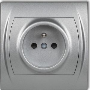 Karlik Logo single socket met zilver ground (7LGP-1Z)