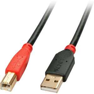 Lindy 42762 USB-kabel USB 2.0 15 m USB A USB B Zwart, Rood