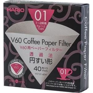 HARIO filters papierowe voor dripa V60-01 40 stuks