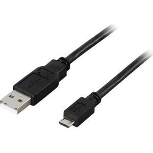 Deltaco USB cable USB-A - micro-B 0.5 m zwart ( USB-cable - 50 cm)