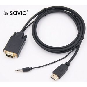 Savio CL-104 HDMI - VGA Cable met audio 1,8 m