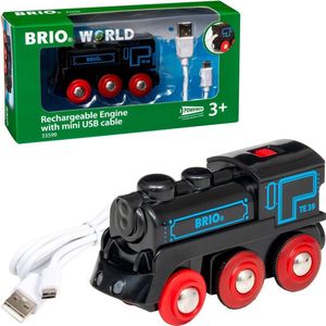 BRIO Oplaadbare Locomotief met Mini USB- Kabel - 33599 - Treinbaanonderdeel