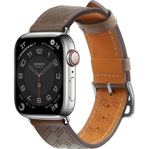 Hurtel Strap Leather leer band Apple Watch Ultra, SE, 8, 7, 6, 5, 4, 3, 2, 1 (49, 45, 44, 42 mm) band armband ciemnobr�ązowy