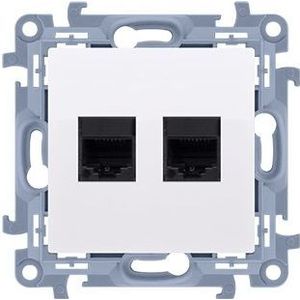 Kontakt-Simon SIMON 10 MODULE wit COMPUTER SOCKET 2X UAE 8 CAT.6 UTP FLAT
