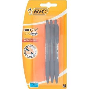 BIC balpen zwart Soft feel bls 3 stuks