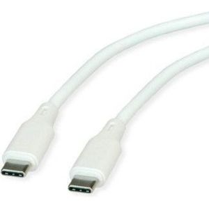ROLINE Kabel USB 2.0, C-C, M/M, 60W, siliconen, wit, 1 m