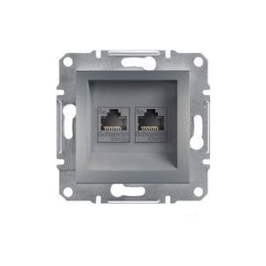 Schneider Electric Asfora computer sockets 2 x RJ45 cat. 5e UTP without frame steel (EPH4400162)