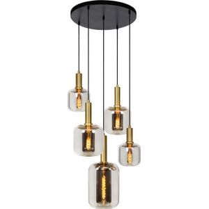 Lucide Joanet Hanglamp-Fumé-Ø71-5Xe27-40W-Glas