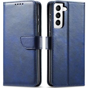 Hurtel Magnet Case elegancki tas etui hoes met klapką en functie podstawki Samsung Galaxy S22 Ultra blauw