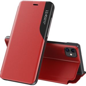 Hurtel Eco Leather View Case elegancki tas etui met klapką en functie podstawki iPhone 13 Pro Max rood