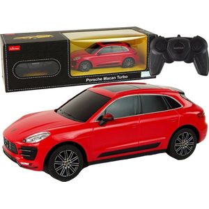R/C - Porsche Macan Turbo - Bestuurbare Auto - Rood - Rubber Wielen
