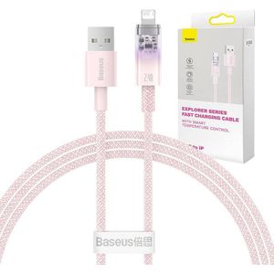 Baseus Fast Charging cable USB-A to Lightning Explorer Series 1m, 2.4A (roze)