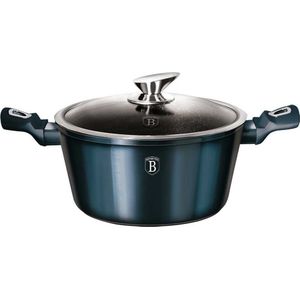 BerlingerHaus - Braadpan met Marmeren Blad + Deksel 20 cm Blauw