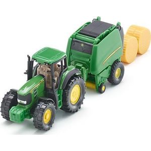 Siku John Deere tractor met balenpers