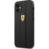 Ferrari FESNECHCP12SBK iPhone 12 mini 5,4 inch zwart/zwart hardcase On Track PU Carbon