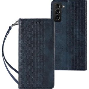 Hurtel Magnet Strap Case etui voor Samsung Galaxy S22 Ultra hoes portemonnee + mini riem hanger blauw