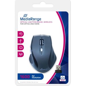 MediaRange muis MOUSE USB OPTICAL WRL/zwart/grijs MROS203