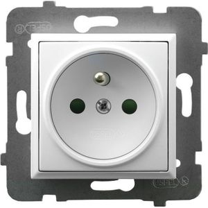 Ospel ARIA Single socket met current track apertures wit GP-1UZP/m/00