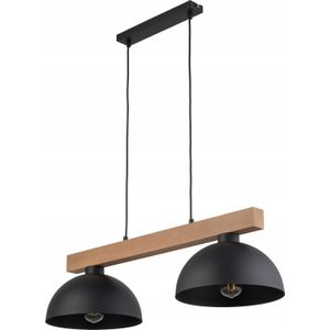 TKKRYWULT hanglamp Tk Lighting Oslo 4711 hanglamp zwis 2x15W E27 zwart/houten