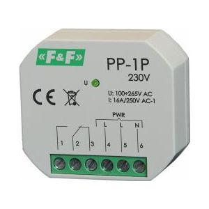 F&F relais elektromagnetisch 1P 16A P/T - PP-1P 230V