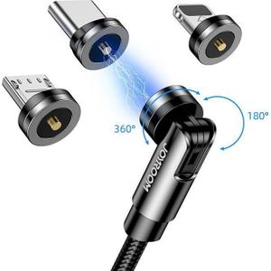 Joyroom Kabel USB USB-A - USB-C + microUSB + Lightning 1.2 m zwart (6941237162878)